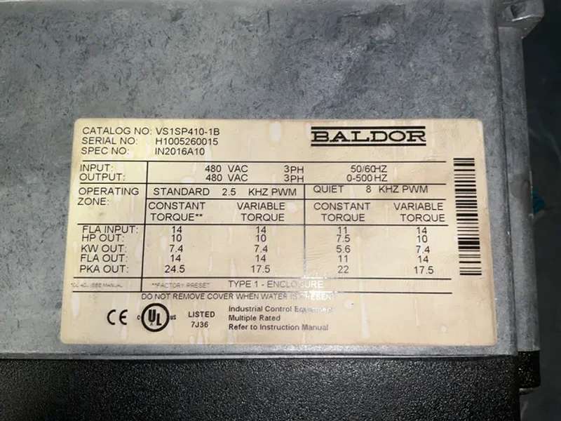 BALDOR H2 INVERTER   -  VS1P410-1B
