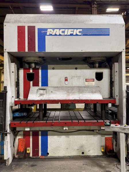300 TON PACIFIC 300-OBL-8 STRAIGHT SIDE HYDRAULIC PRESS. STOCK # 0669925