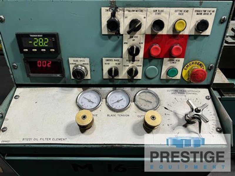 W.F Wells M-16-2 16" x 26" Hydraulic "Twin-Post" Miter Horizontal Bandsaw