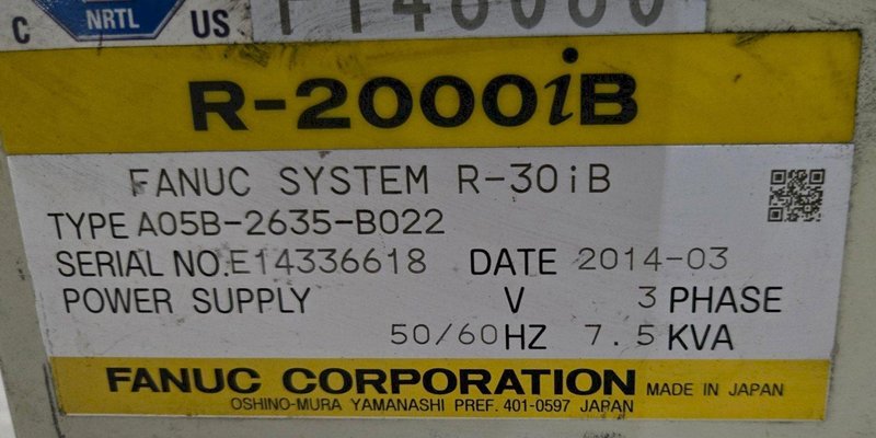 FANUC R-2000IB/210F + R30IB ROBOT ARM AND CONTROL CABINET USED