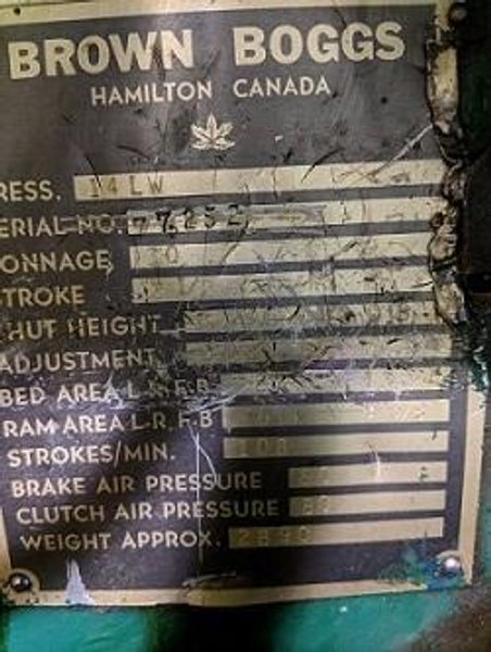 BROWN BOGGS 14LW C-FRAME PUNCH PRESS