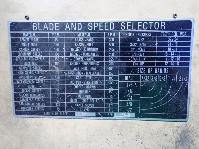 PARMA MFG. CO. 8" X 14" WORK-A-MATIC VERTICAL BAND SAW