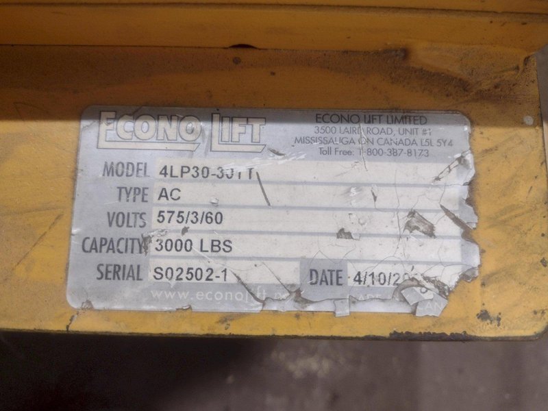 54" X 43.5" 4000 LB ECONO LIFT HYDRAULIC LIFT TABLE: STOCK #20959