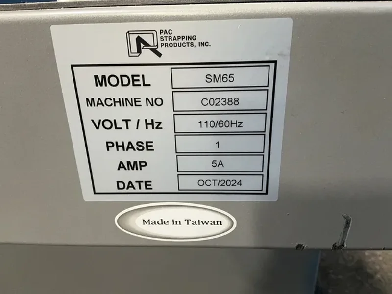 PAC STRAPPING PRODUCTS, INC. 25”X33.5” AUTOMATIC ARCH STRAPPING MACHINE  -  SM65