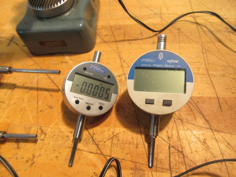Mitutoyo (3) &amp; Fowler (2) Digital Indicators &amp; One On Height Stand- Auction Item