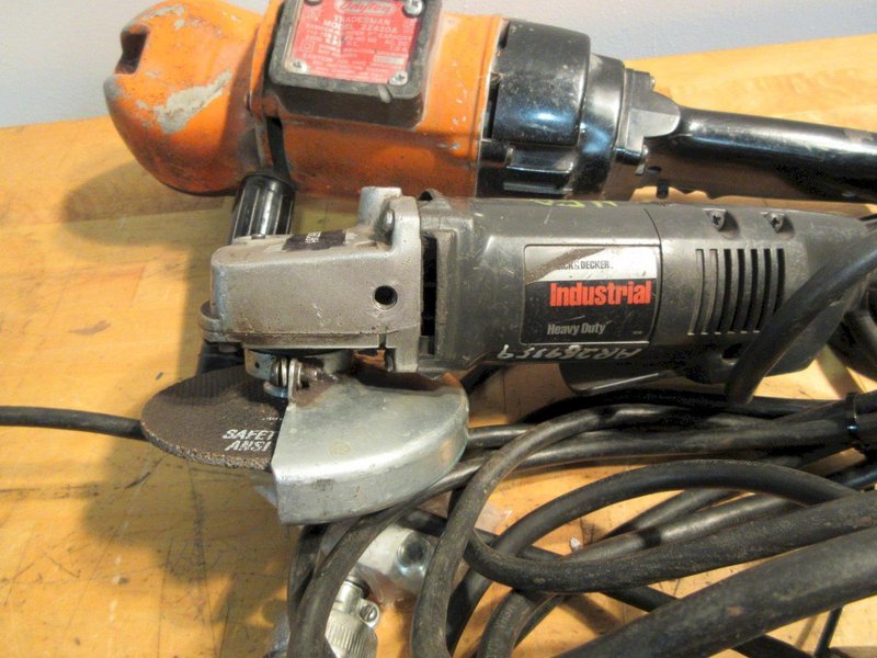 Black &amp; Decker, Dayton Angle Grinders W/ Assorted Abrasives 4.5", 7", 9"- Auction Item