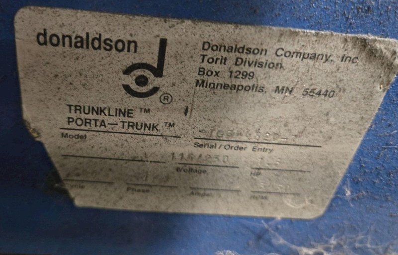 Donaldson Torit TRUNKLINE PORTA TRUNK Dust Collector USED