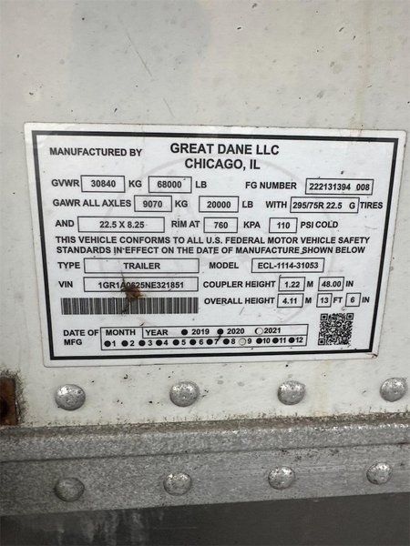 2022 Great Dane 53 x 102 1GR1A0625NE321851