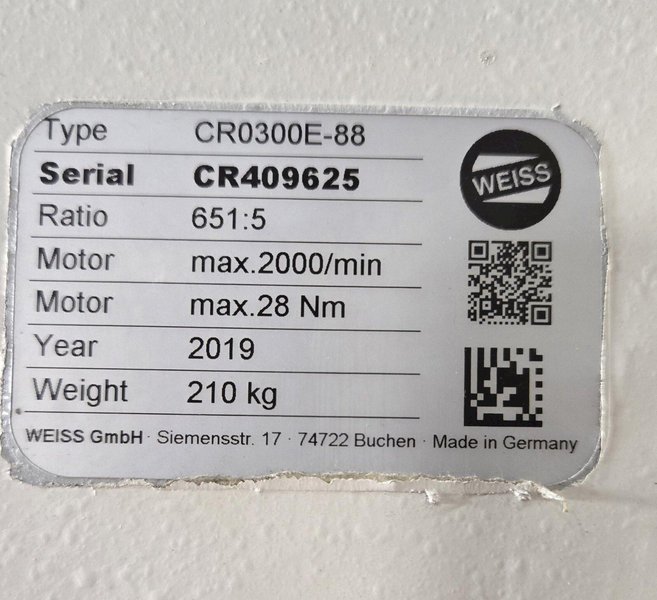 WEISS CR0300E-88 ROTARY INDEXER USED