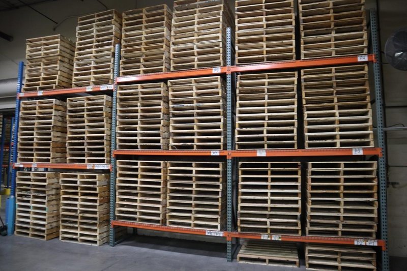 Pallet Racking: (4) 14'H x 42" Uprights, Teardrop Style, (2) 9' Shelves, (6) 8' Shelves, Wire Decking - NO CONTENTS- Auction Item
