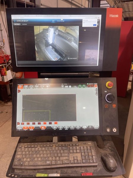 7000 Watt Mazak Optiplex 4220 NEO Fiber Laser, 2024 – Lucas 4220 Ez Compact 8-Shelf Stocker and Scheduler Automation System, Liberty High Performance Air System, Gold Series X-Flo Industrial Dust Collector