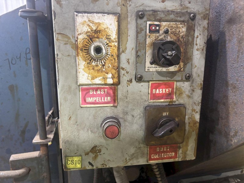 LS INDUSTRIES BARREL TYPE TUMBLE BLAST MACHINE &amp; DUST COLLECTOR: YOBRO #24013