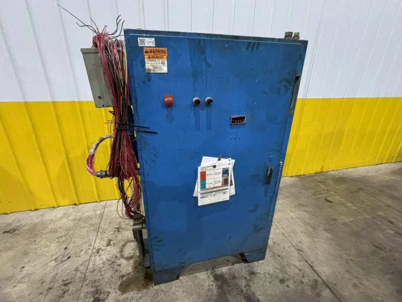 20,000 LBS X 60" ASC MODEL 20/25W DOUBLE END MOTORIZED COIL REEL UNCOILER WITH ASC 30M COIL CAR STOCK# 4409