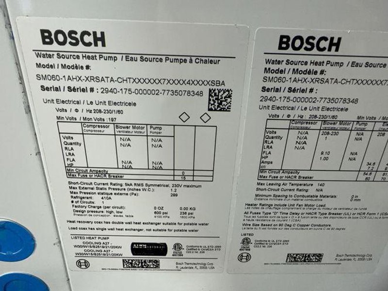 Bosch Water Source Heat Pump - Sm060-1ahx-xrsata-chtx