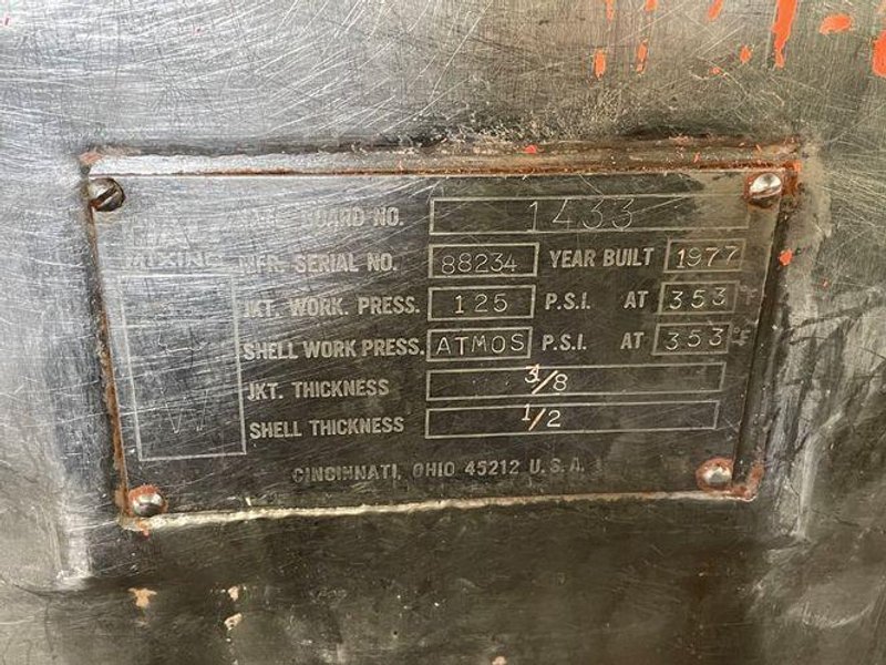 DAY MIXING 150 Gal Day Double Arm Mixer, S/S, 125#
