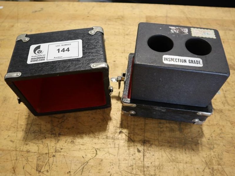 Micro-Flat Precision Granite Block 6" x 4.5" x 6" High with (2) 2.75" Diameter Holes, Protective Case- Auction Item