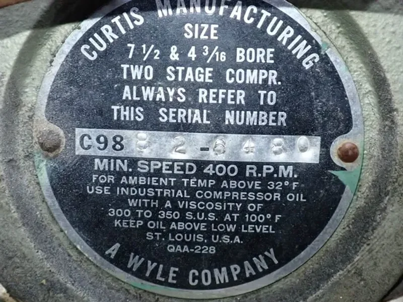 CURTIS MANUFACTURING 25 HP AIR COMPRESSOR