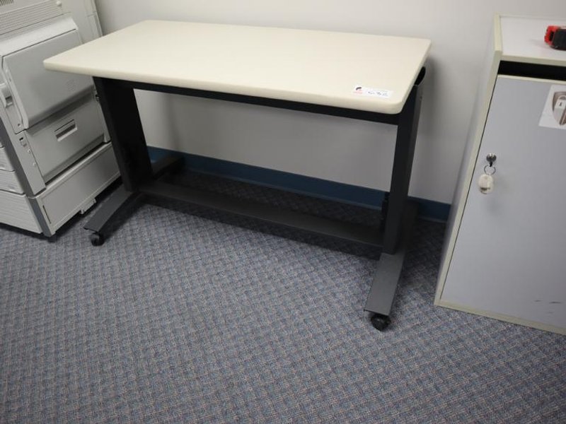 Rolling Office Desk with Laminate Top- Auction Item