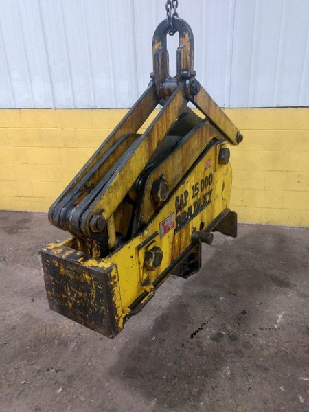 15,000 LB 7.5 TON BRADLEY SINGLE RIM VERTICAL COIL LIFTING TONG SCISSOR TYPE COIL LIFT: STOCK #14208