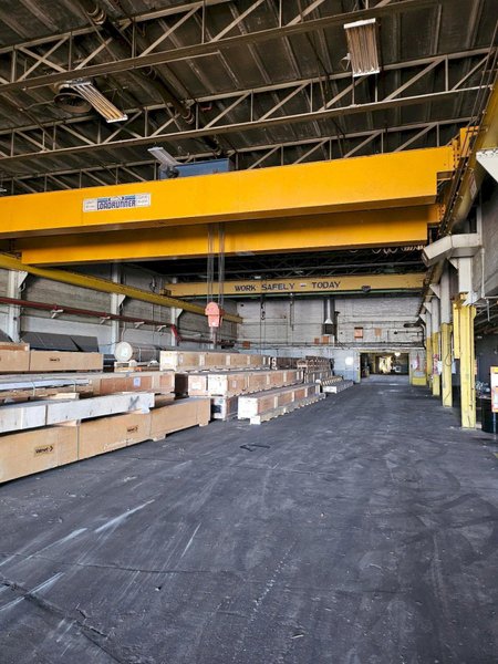 40 TON X 48' SPAN MUNCK LOADRUNNER OVERHEAD BRIDGE CRANE. STOCK # 0982226