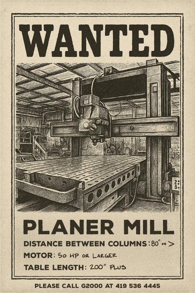 WANTED: PLANER MILL.
DEAD OR ALIVE