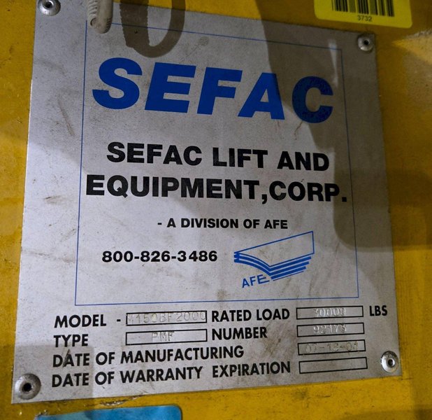 SEFAC M120BF2000 15 TON VEHICLE LIFT USED