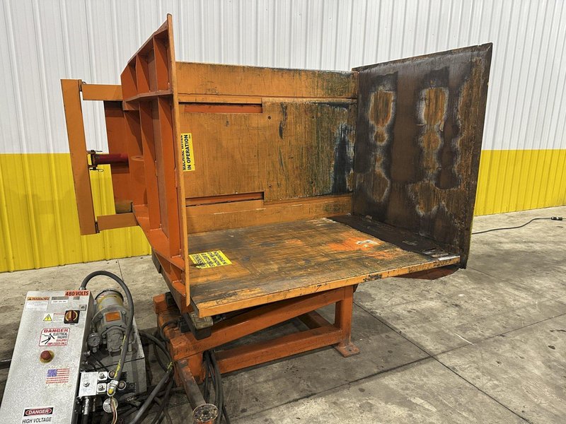 4,400 LBS CHERRY HYDRAULIC CLAMP &amp; FLIP PALLET INVERTER / TURNOVER MACHINE: STOCK #22320
