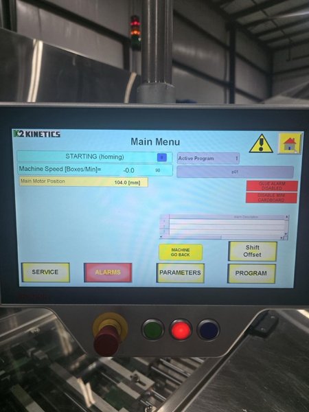 K2 Kinetics GA18FF Automatic End Seal Glue Cartoner, 2016