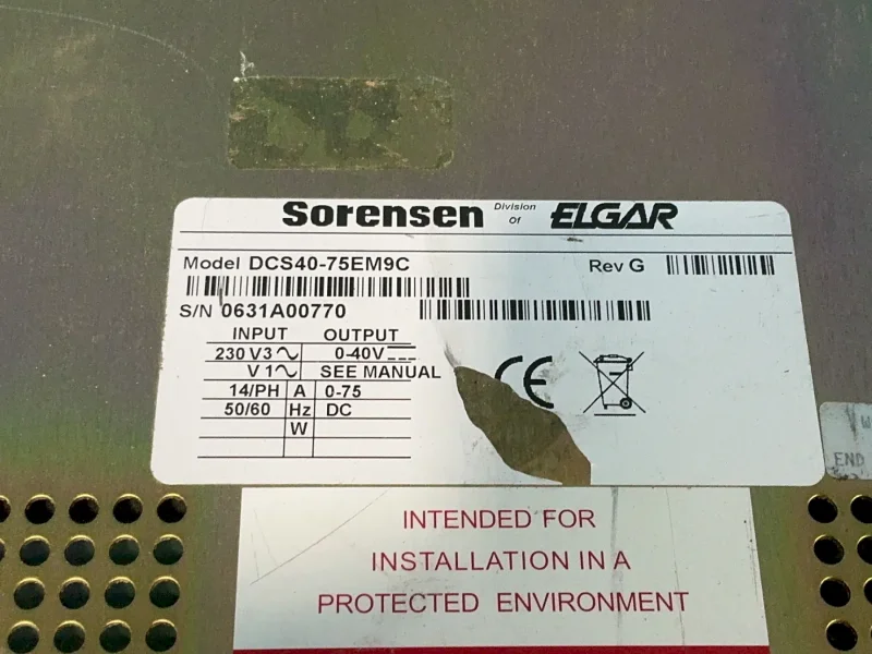 SORENSEN POWER SUPPLY  -  DCS40-75EM9C