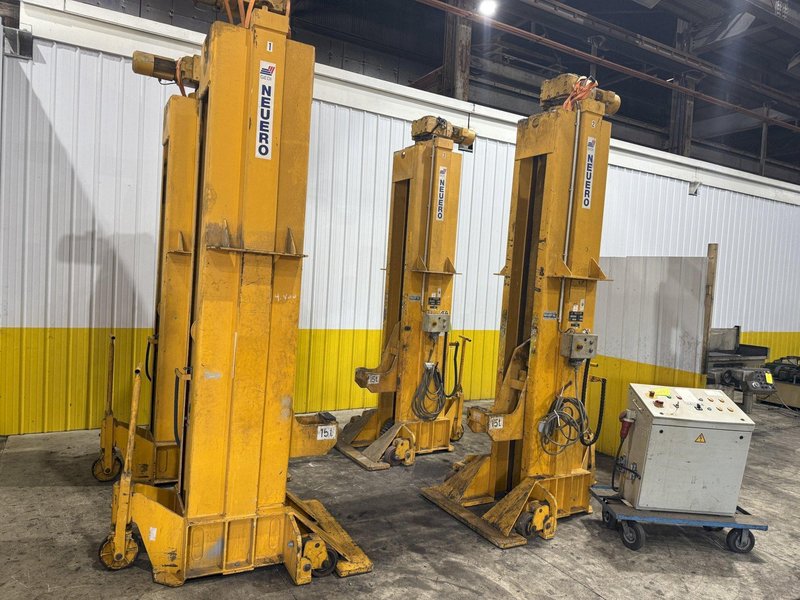 (4) 15 TON (120,000 LBS TOTAL) NEUERO / RAILQUIP MODEL #3275 HEAVY DUTY MOBILE JACK LIFTS: YOBRO #23869