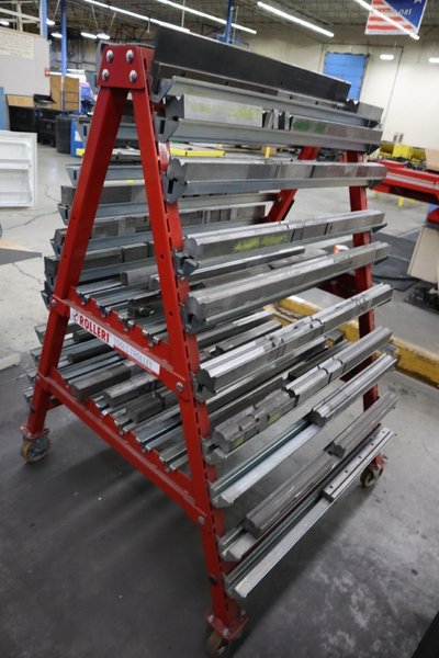 Press Brake Dies for Amada Press Brakes on Rollery Roling Tree Rack- Auction Item