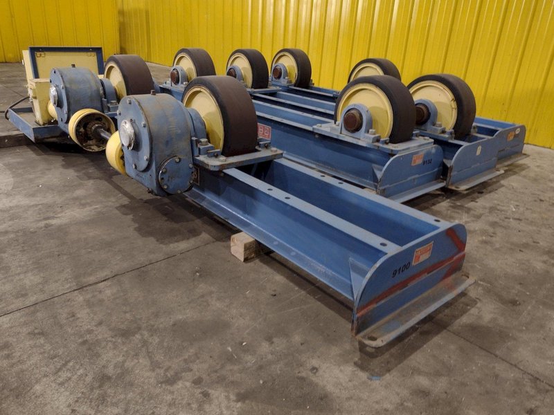40 TON (80,000 LBS) x 15' WEBB MODEL R-500 POWERED TANK TURNING ROLLS; 1 DRIVE &amp; 3 IDLERS: STOCK #23747
