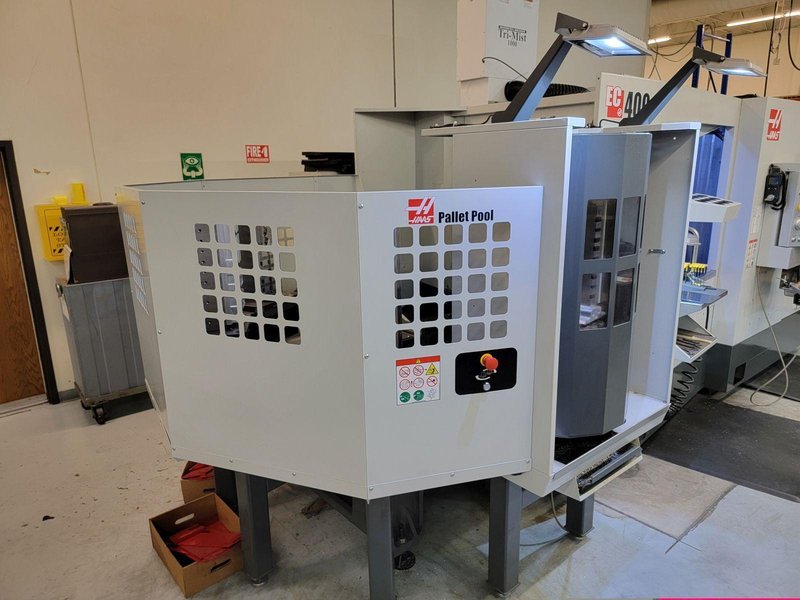 Haas EC-400 Pallet Pool 4-Axis CNC Horizontal Machining Center with 6-Station Pallet Pool, 12,000 RPM Spindle, Full 4th Axis, 100 Station Tool Changer, 1000 PSI Through Spindle Coolant, and Probing.