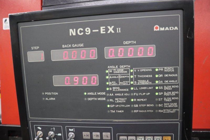 Amada FBD-1253E CNC Hydraulic Press Brake, 138 Ton x 122", Up-Acting, NC9-EXII Controls, Light Curtains