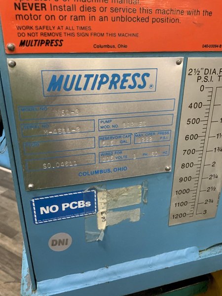 3-TON MULTIPRESS W5A-3 HYDRAULIC PRESS : STOCK #81325