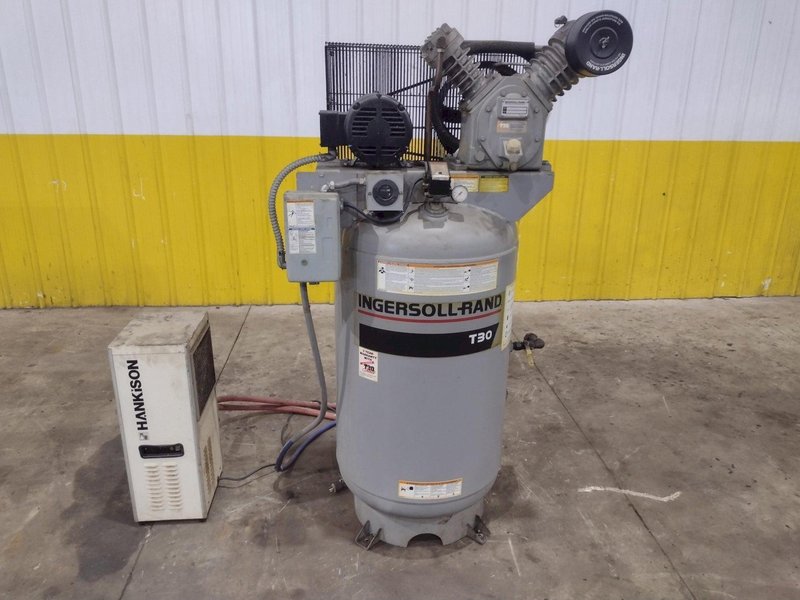 5 HP INGERSOLL RAND MODEL #PKG 2475NS 5S2 4M 175 PSIG VERTICAL TANK RECIPROCATING AIR COMPRESSOR &amp; HANKIINSON AIR DRYER: YOBRO 26151