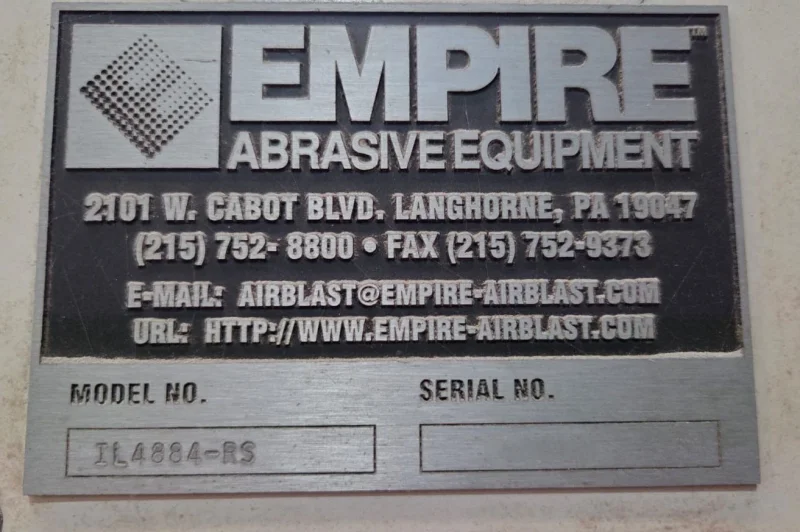 EMPIRE BLAST BOOTH MODEL #IL4884-RS CONVEYOR BELT DUST COLLECTOR SYSTEM: YOBRO #25679