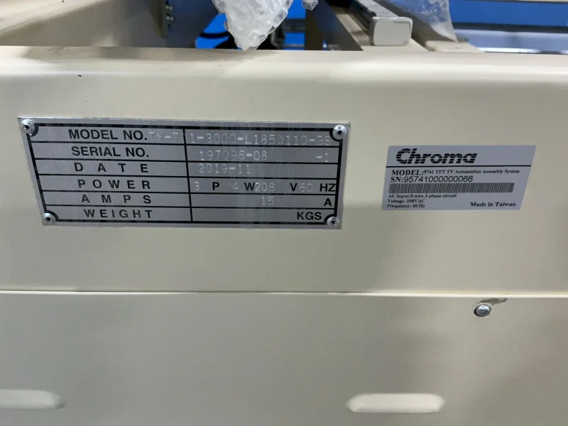CHROMA 48"X189" CONVEYOR BELT TFT TV AUTOMATION ASSEMBLY SYSTEM  -  5741