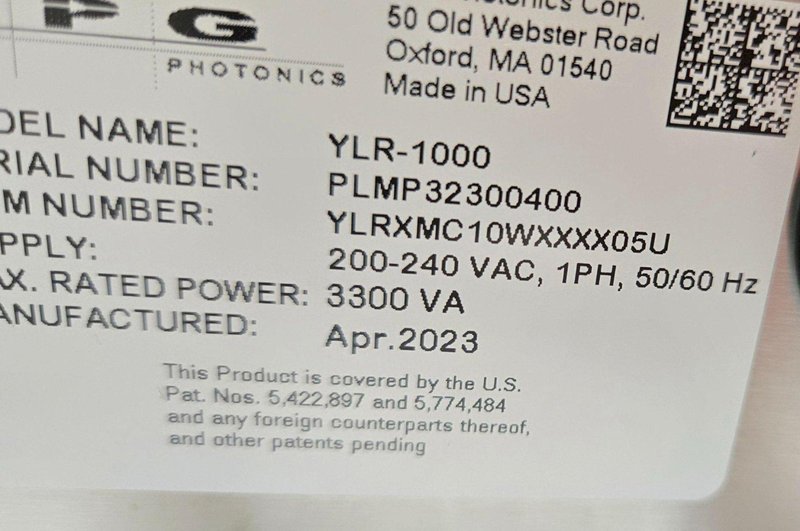 IPG YLR-1000-MM-WC FIBER LASER NEW