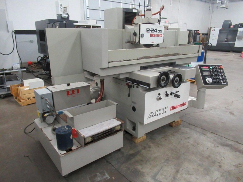 Okamoto ACC-12.24 DX Automatic Surface Grinder, 12"x 24", Incremental Downfeed, Over Wheel Dresser,  Coolant