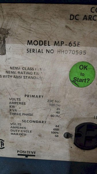 MILLER MP-65E WELDING SYSTEM USED