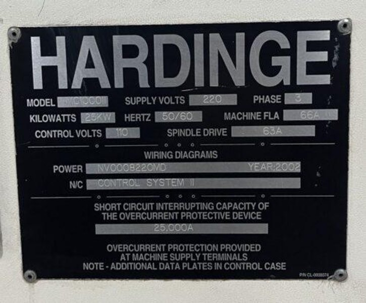 Hardinge VMC 1000II CNC Vertical Machining Center