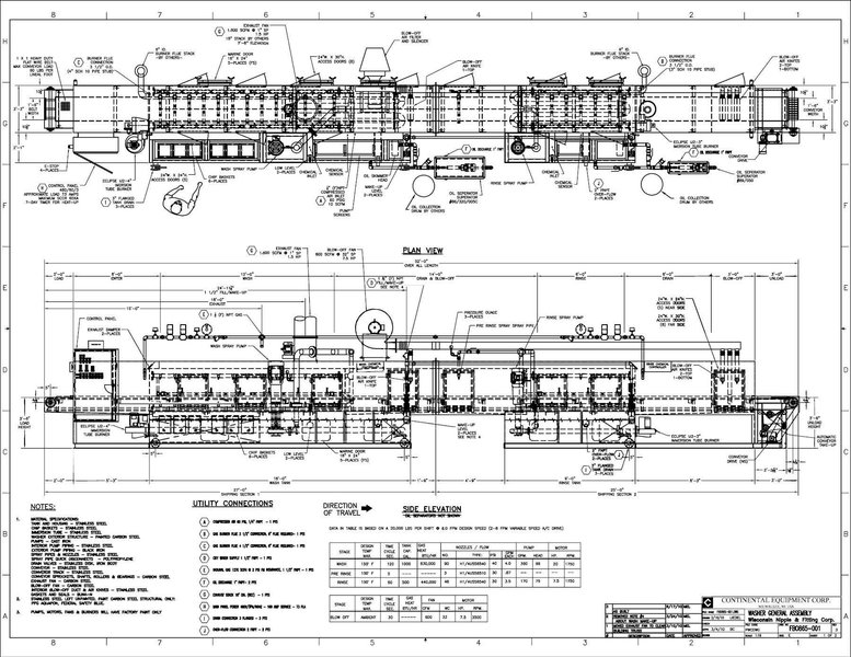 18&quot; X 15&quot; H X 4 STAGE CONTINENTAL EQUIPMENT CORP GAS HEAT STAINLESS STEEL CONVEYOR WASHER, NEW IN 2010: STOCK #21908