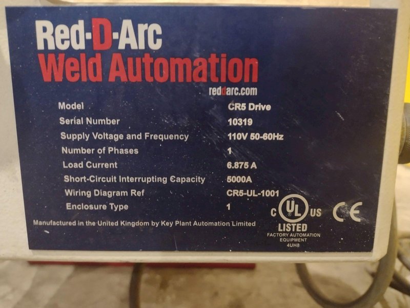 10,000 LB 5 TON RED-D-ARC MODEL #CR5 TANK TURNING ROLLS, POWER &amp; IDLER 110V POWER: YOBRO #24746