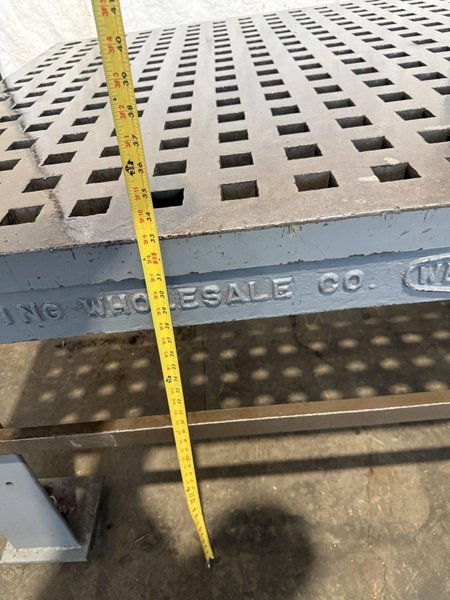 60" X 60" WELDSALE ACORN WELDING TABLE. STOCK # 0112926.