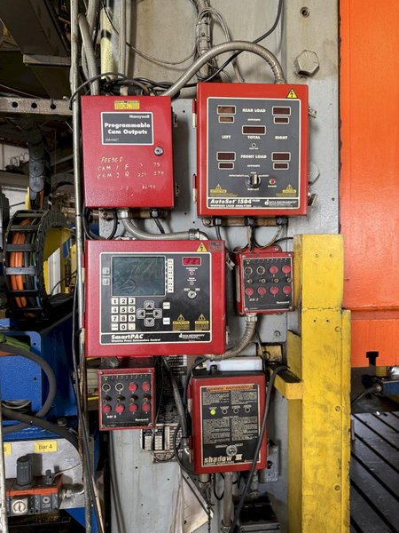 800 TON MINSTER E2-800-108-60 HEAVI-STAMPER STRAIGHT SIDE DOUBLE CRANK PRESS. STOCK #0430926