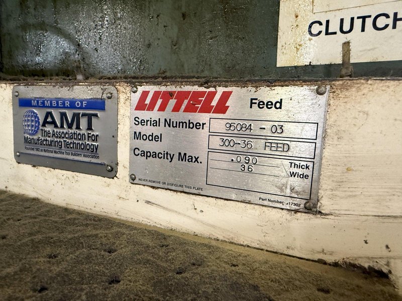 36" X .090 LITTELL MODEL #300-36 SERVO FEEDER &amp; CONTROL: YOBRO #26037
