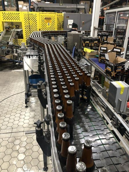 Krones Kosme 150 BPM Complete Bottling Line, 2014 – 28-Valve Filler, 7-Head Capper, Labeler, Depalletizer &amp; Case Packer
