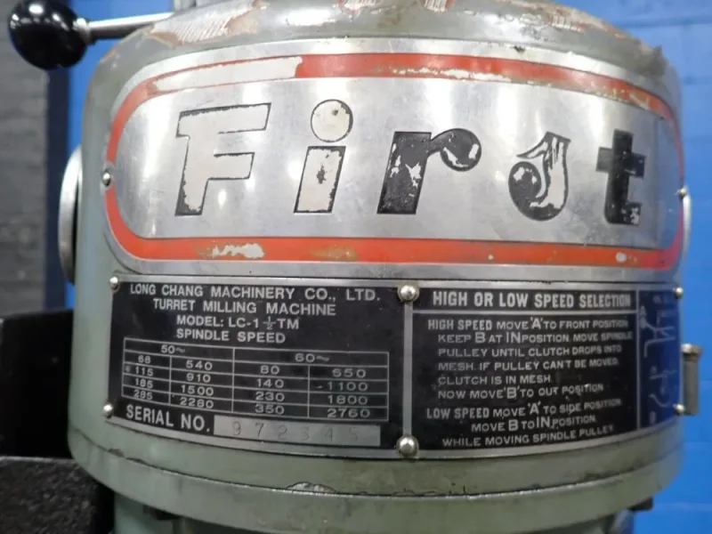 FIRST 9" 42" VERTICAL MILL  -  LC-1 1/2TM