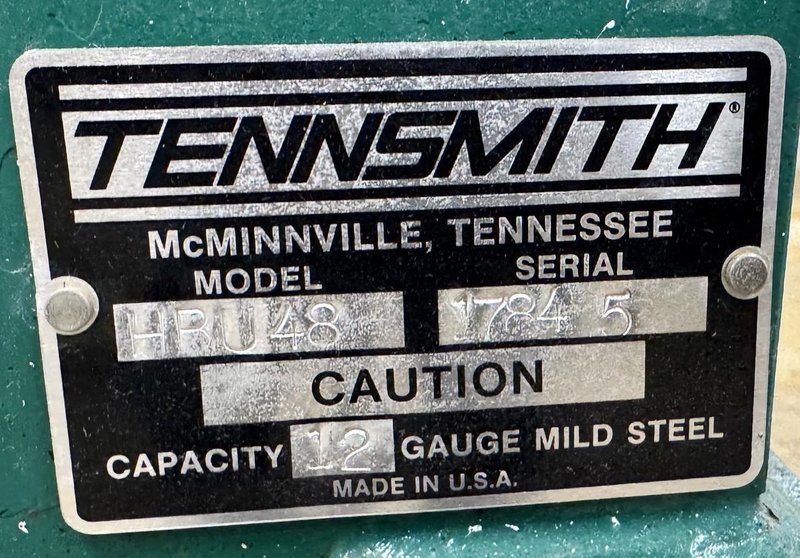 48" x 12 Ga. Tennsmith Box &amp; Pan Brake , Floor Model, Complete Set Of Fingers